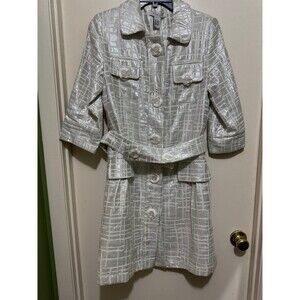 VERTIGO PARIS WHITE/SILVER JACKET DRESS SMALL NWOT